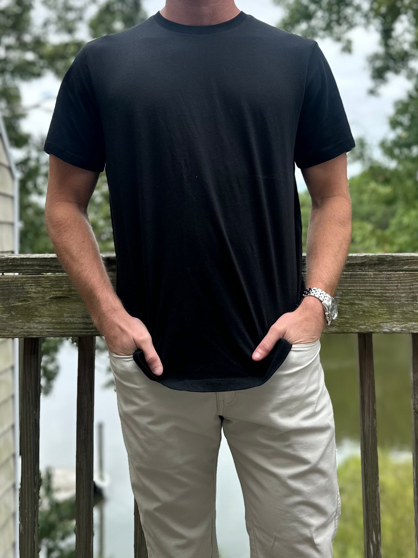 The Signature Tee – Modal Cotton Blend, Jet Black