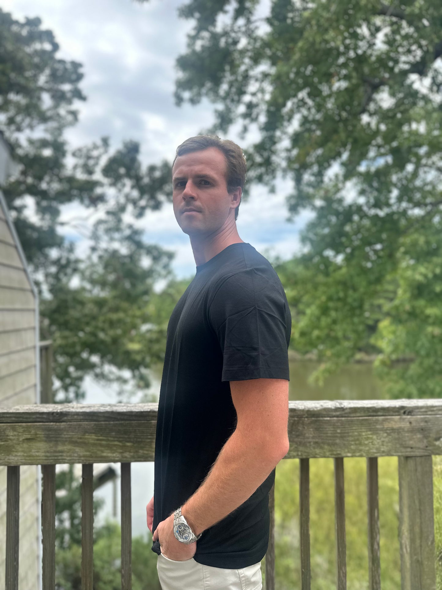 The Signature Tee – Modal Cotton Blend, Jet Black