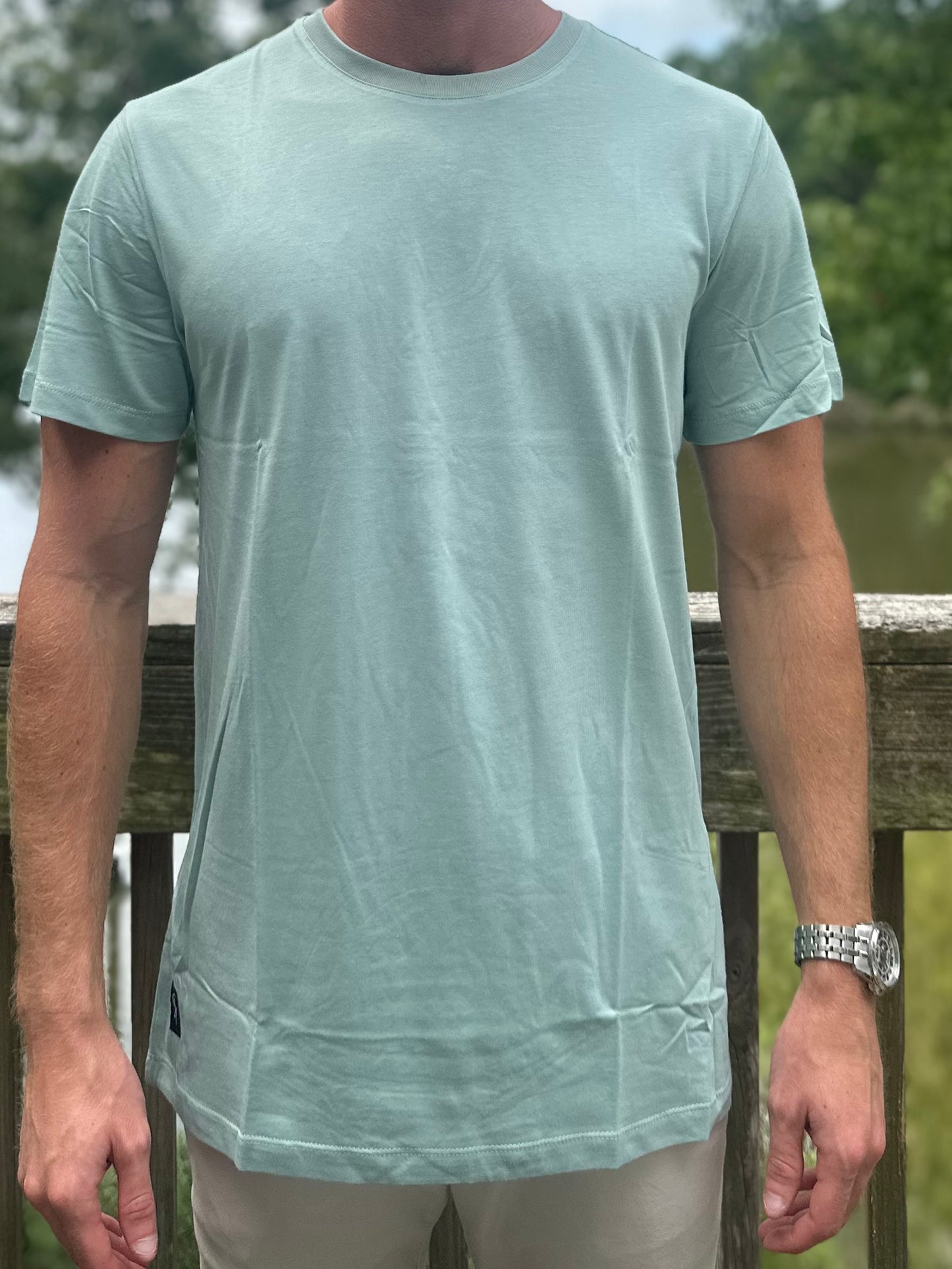 The Signature Tee – Modal Cotton Blend, Aqua Foam