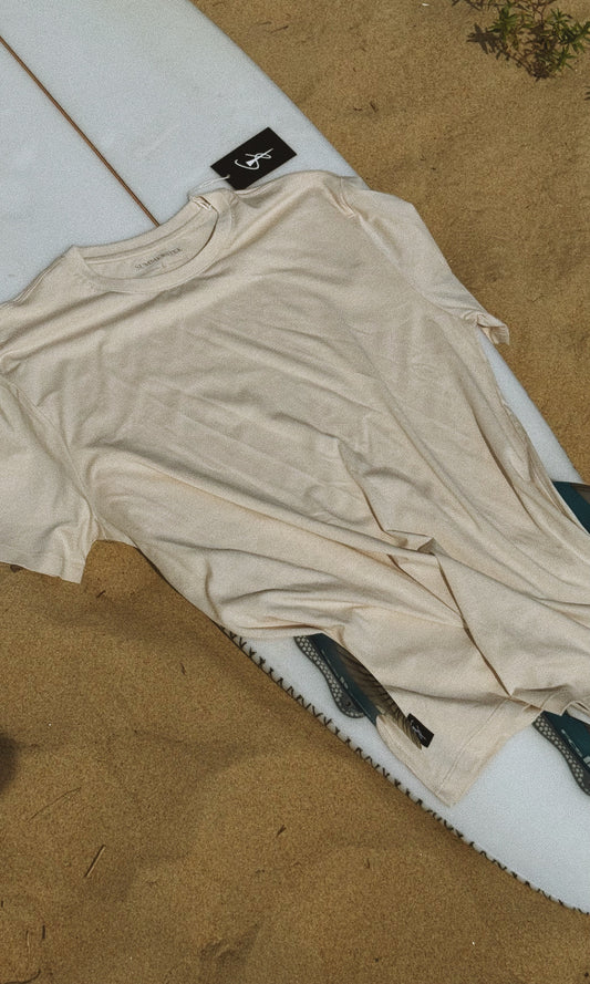 The Signature Tee – Modal Cotton Blend, Bleached Sand